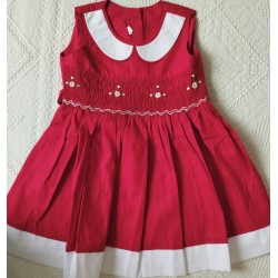 Robe smock rouge col...